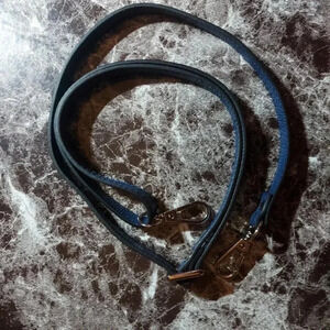Ajustable Navy Blue Leather with Silver Hardware Replacement Strap for Bag